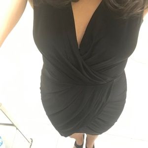 Plunging V neck cocktail dress